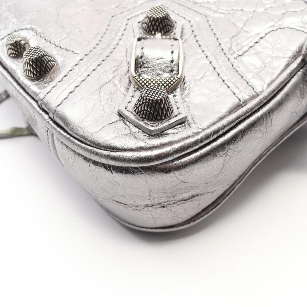 Balenciaga BALENCIAGA Le Cagole S Shoulder Bag Handbag Leather Women's Silver - Picture 5 of 7